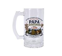 Cbkréation Chope à Bière Papa Aventurier dans l'Âme 480 ml Transparent
