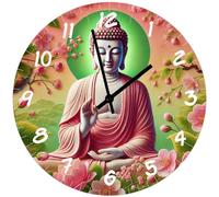 Cbkreation Horloge en Verre Bouddha Mudra Fleurs de Cerisier