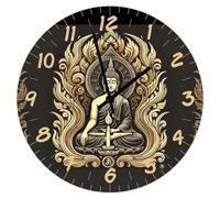 Cbkreation Horloge en Verre méditation de Bouddha 29 cm