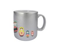CBKREATION Mug argenté - En céramique - Gris - H.9.5 cm - Diam 8 cm - Imprimé en France