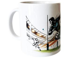 Cbkreation Mug en céramique blanche Rugby