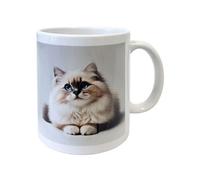 CBKREATION Mug en céramique blanche Sacré de Birmanie