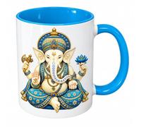 Cbkreation Mug Ganesh blanc intérieur bleu clair céramique 350 ml
