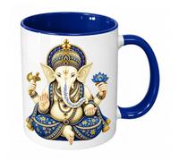 Cbkreation Mug Ganesh blanc intérieur bleu foncé céramique 350 ml