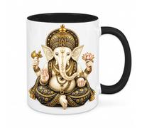 Cbkreation Mug Ganesh blanc intérieur noir en céramique 350 ml