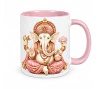 Cbkreation Mug Ganesh blanc intérieur rose en céramique 350 ml