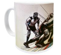 CBKREATION Mug Rugby Mêlée en céramique blanche