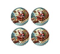 CBKREATION Set de 4 dessous de verres esprit de Noël 9.5 cm x 9.5 cm