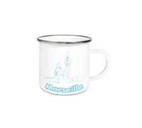 CBKREATION Tasse acier - Acier émaillé - Gris - H 8 cm - Ø 8 cm - Marseille