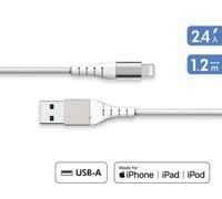 Bigben Connected Câble USB-A/Lightning Force Power Lite 1,2m 2,4A Renforcé Blanc – 100% recyclé
