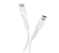 SBS Câble USB-C 25 W Power Delivery, charge rapide et transfert de données 480 Mbit/s, compatible avec smartphone et tablette, longueur 1 m, sans accroc, blanc