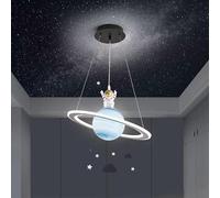 Cblbser Lampe suspendue Nursery LED Dimmable Planet Nursery Lamp Round Design Suspension Filles Garçons Filles Bébé Chambre Lampe Décorative Enfants Suspension (Bleu, ø50cm)