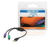 Cble adaptateur usb 2.0 connecteur usb a mle vers 2x ps/2 femelles 0,30 m no