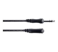 Câble de raccordement Cordial 14826 Jack audio [1x Jack mâle 6,3 mm (stéréo) - 1x Jack femelle 6,3 mm (stéréo)] 10 m noir gaine en PVC, torsadé