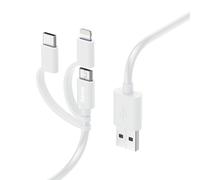 Cble chrg mult. 3en1, USB-A - micro-USB, USB-C et Lightning,1,0m, blc
