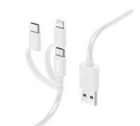 Cble chrg mult. 3en1, USB-A - micro-USB, USB-C et Lightning,1,0m, blc