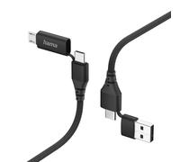 Cble chrg multi. 4 en 1, USB-C et USB-A - USB-C et micro-USB,1,5m, nr