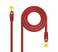 Nano Cable Cble réseau Ethernet RJ45 LSZH Cat. 6A SFTP, AWG26, 100% cuivre, exempt de tout allogène, Rouge, tuyau de 3.0 mts