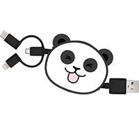 Cble Suzy rtractable USB A/Micro USB & USB C & Lightning 1 m Panda Yello Koko