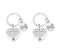 CBMZHF Lot de 2 porte-clés Best Friends - Good Friends are Like Stars, cadeaux d'amitié pour femme, cadeau d'anniversaire et de remise de diplôme