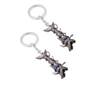 CBMZHF Lot de 2 porte-clés en métal League of Legends Jinx Cannon - Porte-clés de voiture LOL cadeau pour joueurs (gris, taille unique)