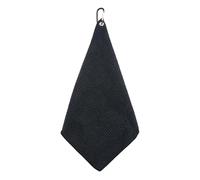 CBMZHF Serviette de golf en microfibre de qualité supérieure avec mousqueton - Design gaufré absorbant pour clubs et balles, séchage rapide, se fixe au sac, au chariot, au passant de ceinture (noir)