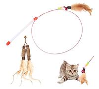 Cbofeixg Jouet à Plumes pour Chats, Canne a Peche Chats Jouet Interactif pour Jeux Chat Jouets Baguette pour Chatons