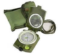 CBPNEISEK Boussole de visée lensatique multifonctionnelle avec Sac de Transport, Boussole étanche et résistante aux secousses for la randonnée, Le Camping, Le scoutisme, Vert armée/98