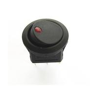 CBQZCHWDKT 1pcs Car 12V 3 Pin Round Rocker Dot Boat LED RED Light Toggle Switch SPST ON/OFF
