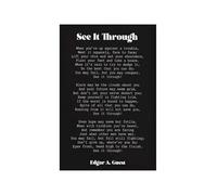 CBQZCHWDKT Black White Poetry Metal Sign See It Through Complete Poem Inspirational Wall Decor for Study Room Writer Studio Minimalist Literary Art Tin Sign 8 X 12 inch
