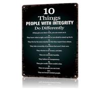 CBQZCHWDKT Humorous 10 Things With Integrity Bro Code Rules Antique Metal Sign Wall Decor for Dorm Room Bedroom 8 X 12 inch