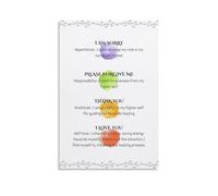 CBQZCHWDKT Modern Typography Canvas Art - Featuring a Ho‘oponopono Inspired Affirmation - Serene Wall Decor for Home Office, Yoga Studio, or Personal Sanctuary(Unframed,16x24inch(40x60cm))