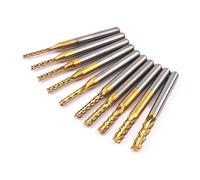 CBRIGHT Lot de 10 fraises à défoncer CNC, tige de 0,3 cm, outil de coupe de coupe de 1,5 à 3,175 mm avec revêtement en titane CNC