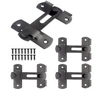 CBRIGHT Lot de 4 loquets de porte de grange en acier inoxydable à deux volets - Verrou de porte coulissante - Loquets de porte de placard à vin (noir)