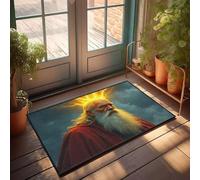 CBRT Grand paillasson d'extérieur « An Elderly Man With Lightning Emanating From His Head Doormat » - Décoration d'automne - 40 x 60 cm