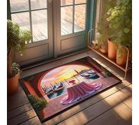 CBRT Grand paillasson d'intérieur romantique pour dîner sous une arche avec gondoles à Venise, paillasson pour porche, décoration d'automne (50 x 80 cm)