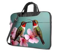 CBRT Housse pour ordinateur portable 15,6" avec deux colibris perchés sur des fleurs, sac à dos pour ordinateur portable, sac à dos de voyage, sac à dos pour ordinateur portable 17 pouces (26 x 36 cm)