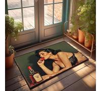 CBRT Paillasson d'extérieur imperméable avec une bouteille d'alcool - Motif femme en lingerie - 50 x 80 cm