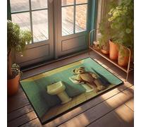 CBRT Paillasson pour décoration de bar avec un ours en peluche tenant une bouteille entre deux éviers - Tapis d'automne - Paillasson d'extérieur (40 x 60 cm)