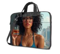 CBRT Sac à dos à main Une femme en bikini bleu tenant un verre de whisky Sac pour ordinateur portable Sacs à dos pour ordinateur portable Sac à dos Carry On, couleur, 29x38cm