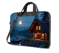 CBRT Sac pour ordinateur portable 17 pouces Cabine en rondins au bord du lac sous une pleine lune Sac pour ordinateur portable 16 pouces Sac à dos pour ordinateur portable, couleur, 29x38cm