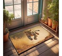 CBRT Tapis d'été « A Leopard Is Running In The Wild » - Décoration de bar Tiki - Décoration de porte de chambre à coucher (40 x 60 cm)