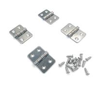CBRVTY Lot de 4 charnières robustes en acier inoxydable 304 avec joints en cuivre, trous fraisés, 40 x 60 x 2 mm, pour armoires industrielles et ménagères, avec vis en acier inoxydable