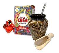 CBSe - Service à thé Yerba Mate | Boisson énergétique naturelle forte | Ensemble complet de thé CBSe Mate | Booster d'énergie | Kit de débutant | Yerba Mate CBSe Energy Kit de 500 g | Gourde en