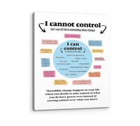CBT Therapy Tool What I Can and Cannot Control Mental Health Art Canvas Painting for Counseling Office Decor(Framed,12x18inch(30x45cm))