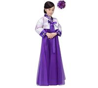 CBTRFASHION Hanbok Costume coréen pour filles (6-7 ans (130 cm), violet