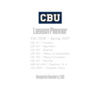 CBU Lesson Planner: Fall 2026 - Spring 2027