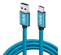 CBUS - Câble Tressé Robuste et Charge Rapide d'USB-A à USB-C pour Xiaomi Mi 11/10 LIte/10T/10T Pro, Poco F2 Pro/X3 NFC, Redmi 8 Lite/9, Redmi Note 8/8 Pro/8T/9/9 Pro/9S. (1M, Bleu)