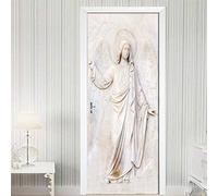 CBWRAW Stickers De Porte, 3D Intérieure Chambre Décoration Trompe l'oeil Statue d'ange Imperméablen Amovible Sticker Muraux pour Adulte Enfant Salle Bain Poster Decoration 77X200cm