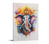 CBWVUWHJW Peinture aquarelle Ganesh pour détente et énergie positive, décoration murale à la mode - Poster d'art à suspendre et peinture murale 20 x 30 cm